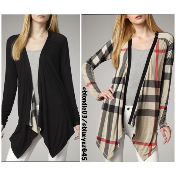 Burberry reversible waterfall cardigan S - Picture 2 of 5